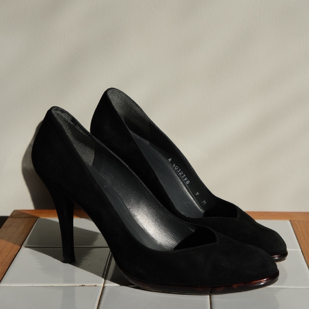 STUART WEITZMAN Black Pumps with tortoiseshell accent, US 9 womens
